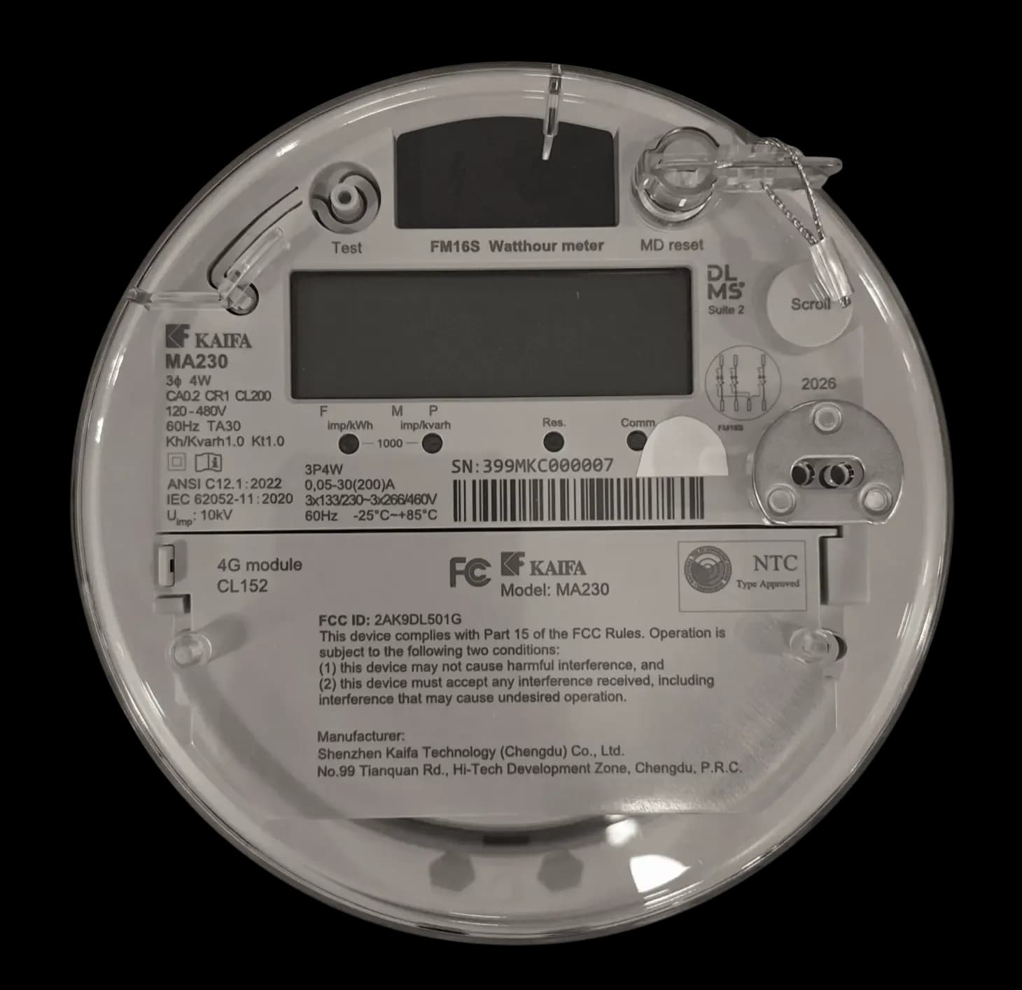 ELECTRO MA230 — FM16S — 3-Phase 4-Wire, ANSI
