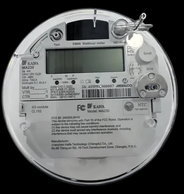 ELECTRO MA230 — FM9S — CT-Rated 3P4W, ANSI